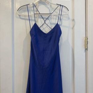 Zara Royal Blue Satin Dress